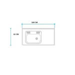 Imagen de Mesada 160cm JOHNSON ac.430 c/resp.sin aguj.c/p.sim zz-52 izq.
