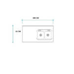 Imagen de Mesada 180cm JOHNSON ac.304 c/resp.sin aguj.c/pileta dob c-37 d