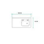 Imagen de Mesada 180cm JOHNSON ac.304 c/resp.sin aguj.c/pileta sim z-52 d
