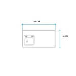 Imagen de Mesada 180cm JOHNSON ac.304 c/resp.sin aguj.c/pileta sim z-52 i