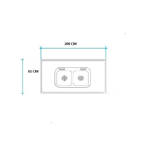 Imagen de Mesada 200cm JOHNSON ac.304 c/resp.sin aguj.c/pileta dob c-37 c
