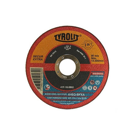 Imagen de Disco de Corte 2 en 1 Secur Extra TYROLIT 114 x 1,6 x 22,23