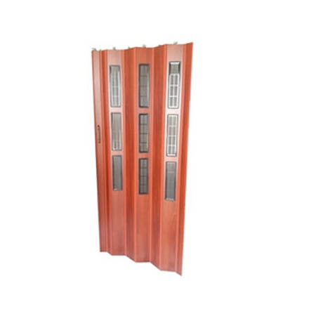 Imagen de Puerta PVC plegadiza PLASTICORT semi vidriada cedro 80 x 200 cm