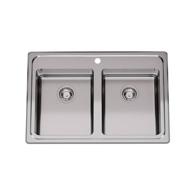 Imagen de Pileta JOHNSON acero 304 doble Q084a* (83,8x55,9x17,5)-1SC/1SCR