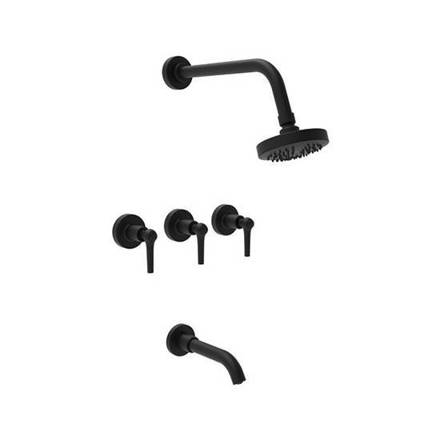 Imagen de Griferia ESTALGRIF Haifa lever black Advance c/cer.ducha c/transf