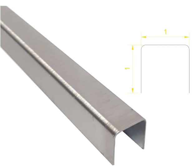 Imagen de Listel simple line ac.inox.brillante. 10x10x2500mm MOLDUMET CU10B