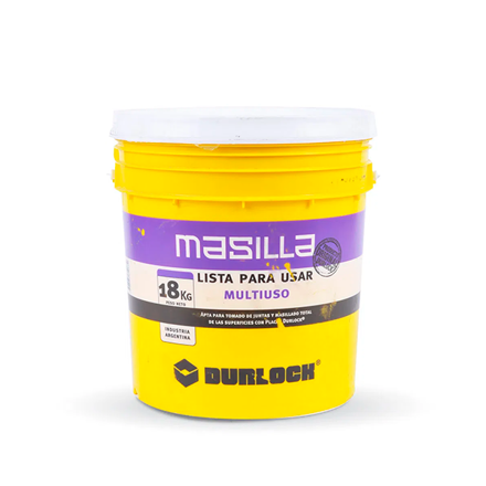 Imagen de Masilla lista para usar multiuso p/placas yeso balde 18kg DURLOCK