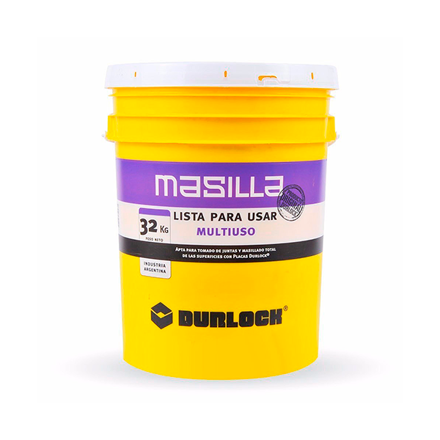 Imagen de Masilla lista para usar multiuso p/placas yeso balde 32kg DURLOCK