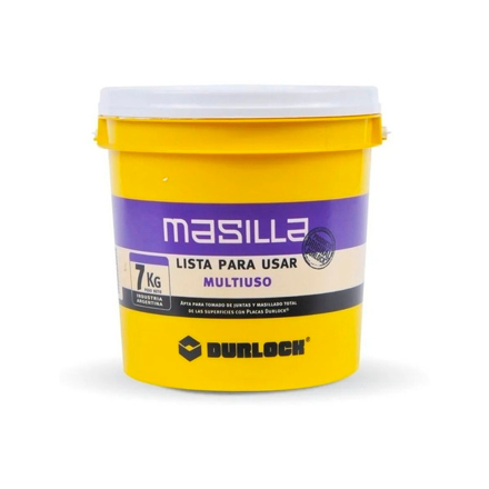 Imagen de Masilla lista para usar multiuso p/placas yeso balde 7kg. DURLOCK