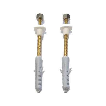 Imagen de Kit 2 tornillos bronce 22x80 mm cabeza cromada y 2 tacos fij.