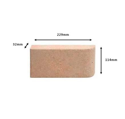 Imagen de Tejuela FARA 229 x114 x 32mm refractaria canto redondo