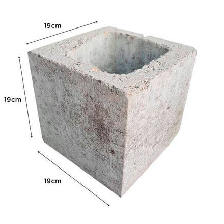 Imagen de Bloque hormigon SHAPblock medio bloque 19 x 19 x 19 liso sb 20m