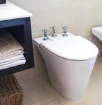 Imagen de Bidet 3 ag. con fijacion al piso FERRUM Marina blanco BHA3J B