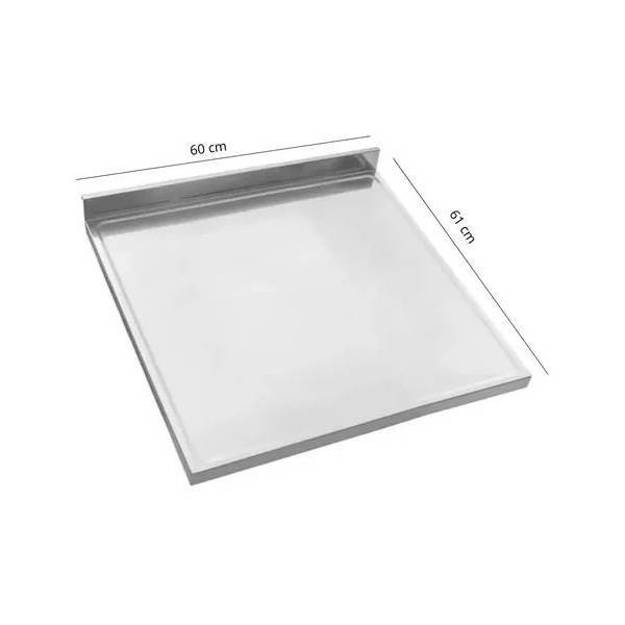 Imagen de Mesada 60cm acero 430 c/respaldo. sin pileta. JOHNSON