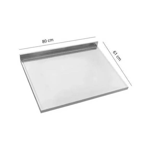 Imagen de Mesada 80cm acero 430 c/respaldo. sin pileta. JOHNSON