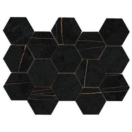 Imagen de Malla MISIONES RV1022 Hexaglar Black Arabia 30 x 30