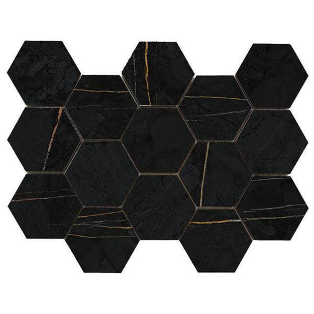 Imagen de Malla MISIONES RV1022 Hexaglar Black Arabia 30 x 30