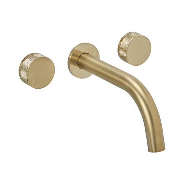 Imagen de Grifería PEIRANO Fabric Gold lavatorio pared 62-100G