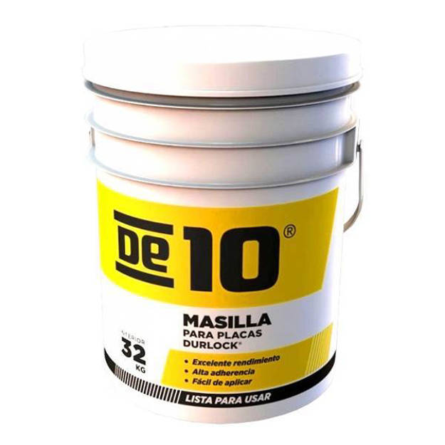 Imagen de Masilla lista para usar =«DE 10»= placas yeso balde 32kg.DURLOCK