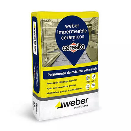 Imagen de Pegamento WEBER col impermeable con CERESITA x 25 kg.