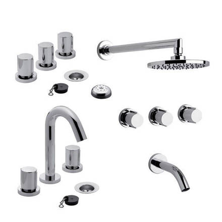 Imagen de Juego grifería p/ baño FV California Bidet, Lavat, Ducha c/Trans