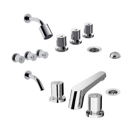 Imagen de Juego grifería p/ baño FV Oberá Bidet, Lavat, Ducha c/Trans