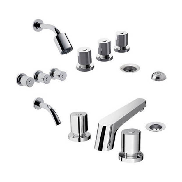 Imagen de Juego grifería p/ baño FV Oberá Bidet, Lavat, Ducha c/Trans