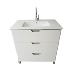 Imagen de Vanitory BUONA Cima blanco 80 cm con mesada loza 1 agujero