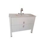 Imagen de Vanitory CAMPI Deck blanco 100 cm c/mesada loza recta 3 Ag.