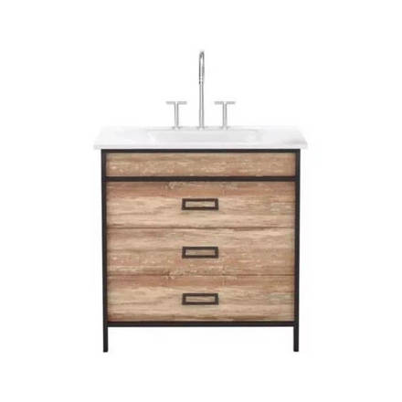 Imagen de Vanitory CAMPI Iron 80 cm c/mesada loza recta 3 Ag.