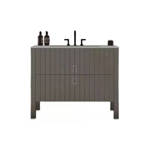 Imagen de Vanitory CAMPI Deck gris 100 cm c/mesada loza recta 3 Ag.