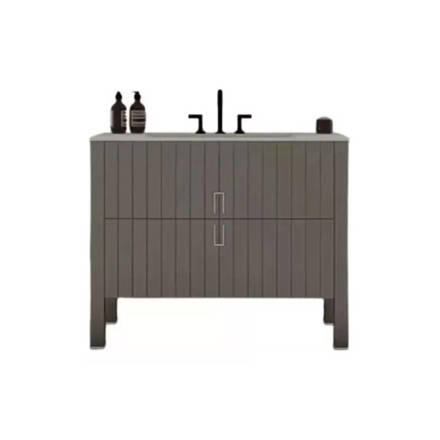 Imagen de Vanitory CAMPI Deck gris 100 cm c/mesada loza recta 3 Ag.