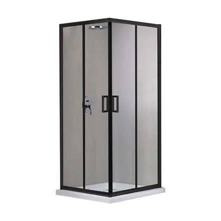 Imagen de Box de ducha c/recept AQUA SWIM 80x80 x195cm alum NEGRO brillante