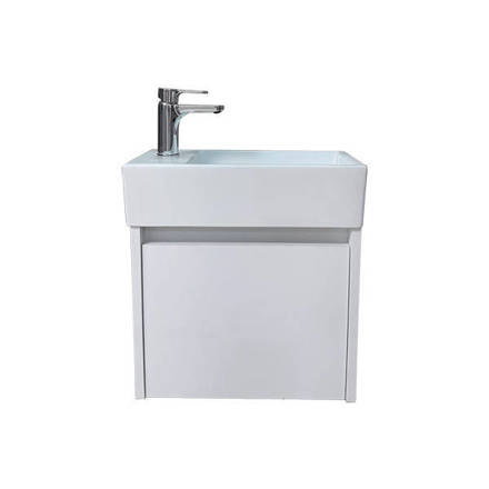 Imagen de Vanitory colgar CAMPI Shape 45 blanco con mesada loza 1 Ag.