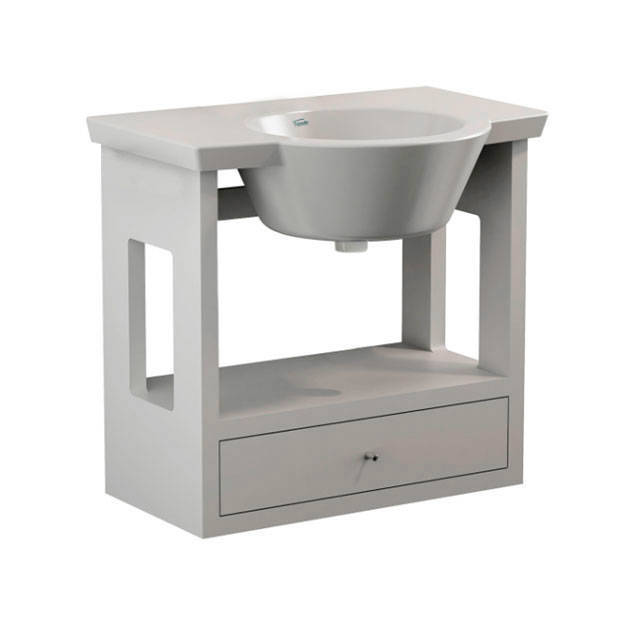 Imagen de Vanitory colgante FERRUM marina blanco 65cm con lavatorio 3 ag.
