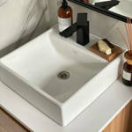 Imagen de Bacha FERRUM tori cuadra grande 40x42cm. 3ag. blanco l324k b
