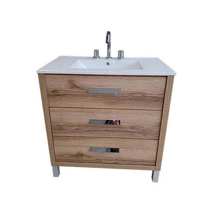 Imagen de Vanitory CAMPI Zamba 80 c/patas- Roble Verona c/mesada loza 3 Ag