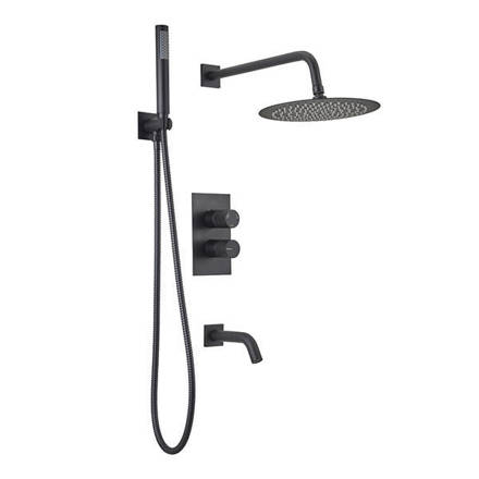 Imagen de Monocomando PEIRANO Fabric Black Ducha emb. 3 func. 80-200N
