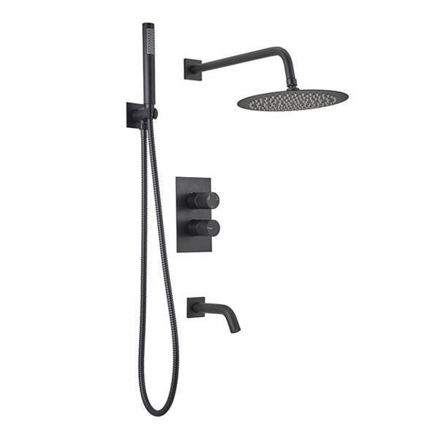 Imagen de Monocomando PEIRANO Fabric Black Ducha emb. 3 func. 80-200N