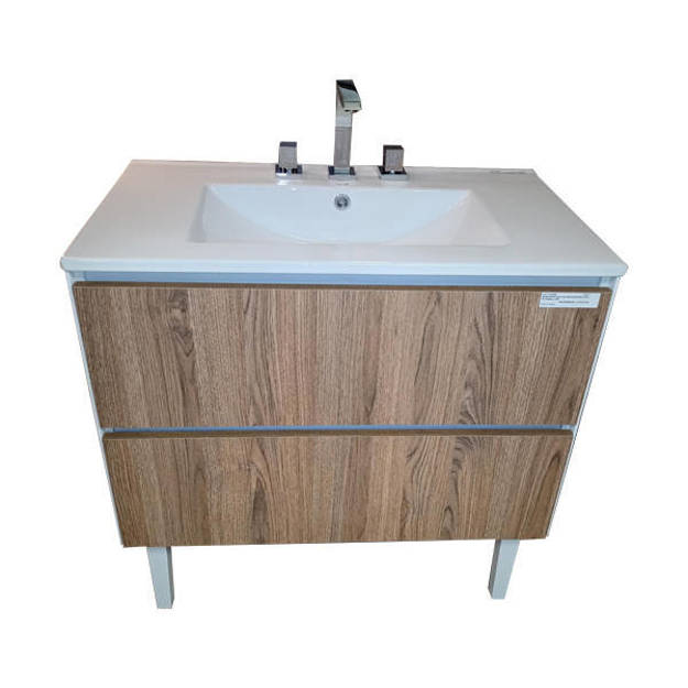 Imagen de Vanitory MINDA Capri con patas 2caj 82x42x47 Olmo con mesada 3 ag