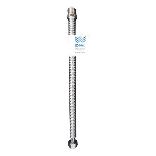 Imagen de Flexible IDEAL acero inox. M-H macho girat. s/roseta 13mm x 40cm