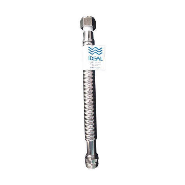 Imagen de Flexible IDEAL acero inox. M-H macho girat. s/roseta 13mm x 30cm