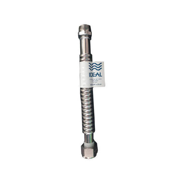 Imagen de Flexible IDEAL acero inox. M-H macho girat. s/roseta 19mm x 25cm