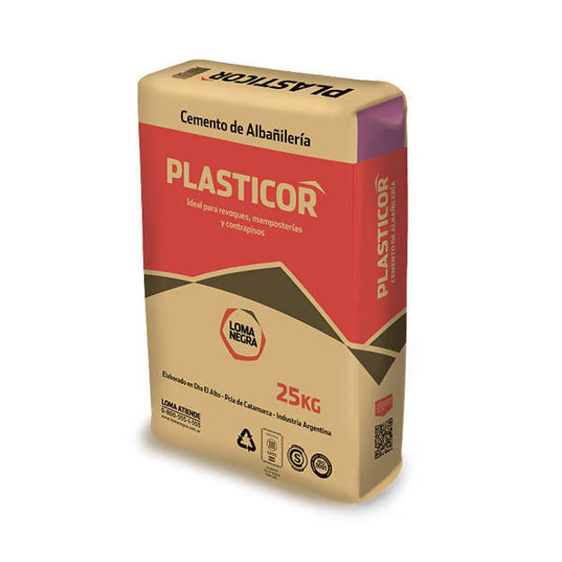 Imagen de PLASTICOR cemento de albañilería x 25 kg.