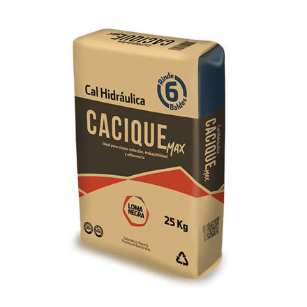 Imagen de Cal 25 kg. hidráulica CACIQUE MAX - Rinde 6 baldes