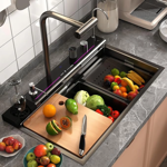 Imagen de Bacha cocina inteligente TRITON Essencia Negra c/ grifería y acc