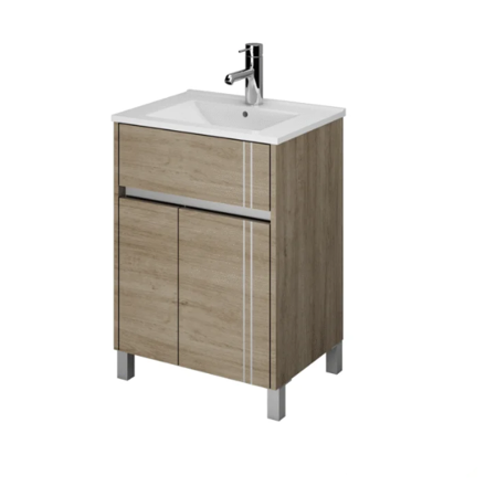 Imagen de Vanitory SCHNEIDER Nature Cajú 80cm - mesada 1 agujero