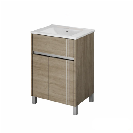 Imagen de Vanitory SCHNEIDER Nature Cajú 60cm - mesada 3 ag