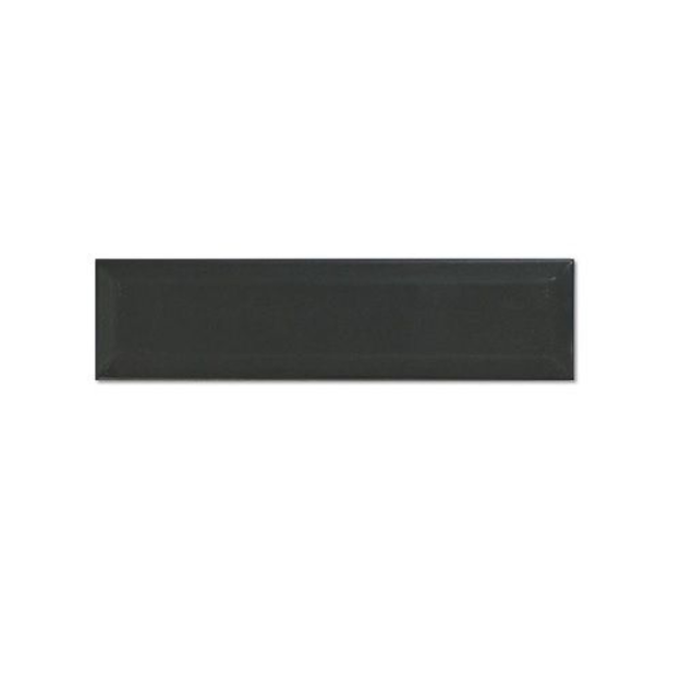 Imagen de Cerámica PIU Biselada Negro Mate 7.5 x 30 -por unidad-
