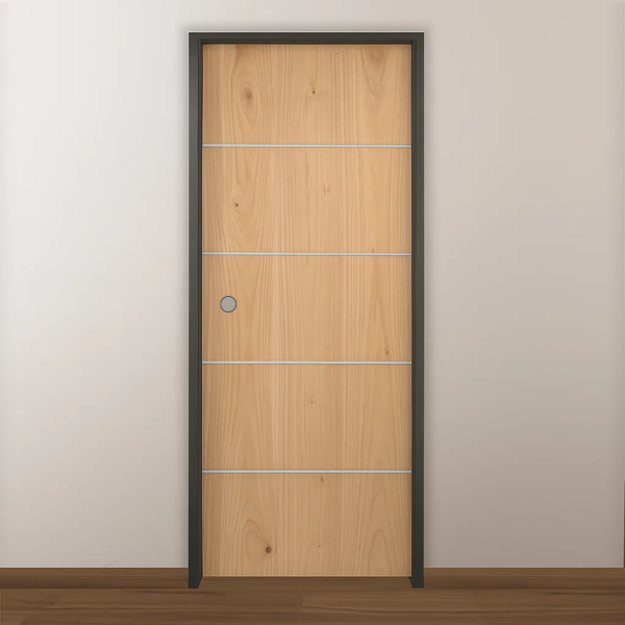 Imagen de Puerta placa VALENTINUZ Europea Marfil 70cm Mco. Chapa 18 Der